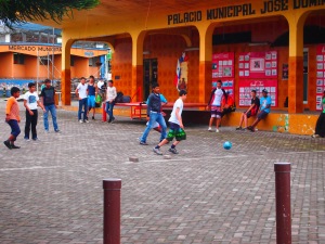 Kids playing soccer....always