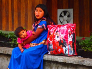 Indigenous woman with her colorful dress